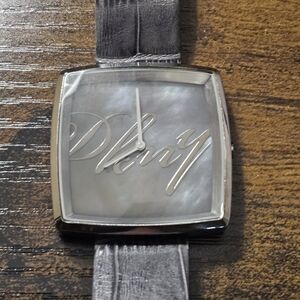 Gray Leather Strap Watch